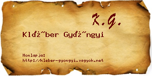 Kléber Gyöngyi névjegykártya