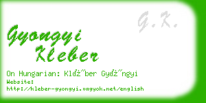 gyongyi kleber business card